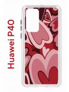 Чехол-накладка Huawei P40 (583862) Kruche PRINT Сердечки
