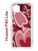 Чехол-накладка Huawei P40 Lite  (588940) Kruche PRINT Сердечки