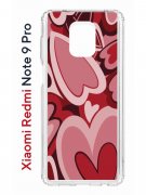 Чехол-накладка Xiaomi Redmi Note 9 Pro  (588932) Kruche PRINT Сердечки