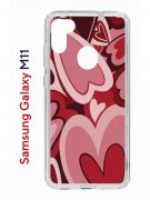 Чехол-накладка Samsung Galaxy M11/A11 Kruche Print Сердечки