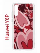 Чехол-накладка Huawei Y8P/Honor 30i/Huawei P Smart S 2020 Kruche Print Сердечки