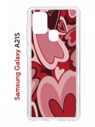 Чехол-накладка Samsung Galaxy A21S (587676) Kruche PRINT Сердечки