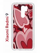 Чехол-накладка Xiaomi Redmi 9 Kruche Print Сердечки