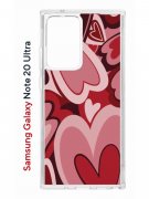 Чехол-накладка Samsung Galaxy Note 20 Ultra Kruche Print Сердечки