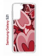 Чехол-накладка Samsung Galaxy S21 (594685) Kruche PRINT Сердечки