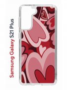 Чехол-накладка Samsung Galaxy S21 Plus (594681) Kruche PRINT Сердечки