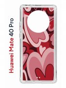Чехол-накладка Huawei Mate 40 Pro (593961) Kruche PRINT Сердечки