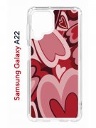 Чехол-накладка Samsung Galaxy A22/M22/M32 Kruche Print Сердечки
