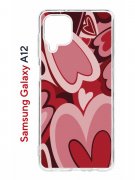 Чехол-накладка Samsung Galaxy A12 Kruche Print Сердечки