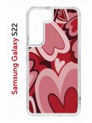 Чехол-накладка Samsung Galaxy S22 Kruche Print Сердечки