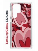 Чехол-накладка Samsung Galaxy S22 Ultra (610632) Kruche PRINT Сердечки