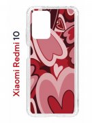 Чехол-накладка Xiaomi Redmi 10 (612846) Kruche PRINT Сердечки