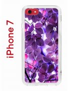Чехол-накладка iPhone 7/8/SE (2020)/SE (2022) Kruche Print Purple leaves