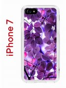 Чехол-накладка iPhone 7/8/SE (2020)/SE (2022) Kruche Print Purple leaves