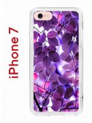 Чехол-накладка iPhone 7/8/SE (2020)/SE (2022) Kruche Print Purple leaves