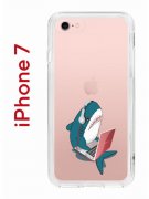Чехол-накладка iPhone 7/8/SE (2020) Kruche Print Акула