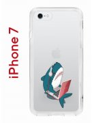 Чехол-накладка iPhone 7/8/SE (2020) Kruche Print Акула