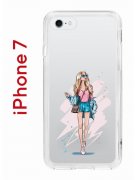 Чехол-накладка iPhone 7/8/SE (2020) Kruche Print Fashion Girl