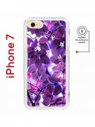 Чехол-накладка iPhone 7/8/SE (2020)/SE (2022) Kruche Magnet Print Purple leaves