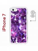 Чехол-накладка iPhone 7/8/SE (2020)/SE (2022) Kruche Magnet Print Purple leaves