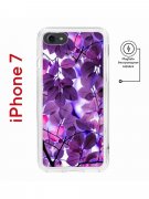 Чехол-накладка iPhone 7/8/SE (2020)/SE (2022) Kruche Magnet Print Purple leaves
