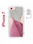 Чехол-накладка iPhone 7/8/SE (2020) Kruche Magnet Print Pink and white