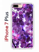 Чехол-накладка iPhone 7 Plus/8 Plus Kruche Print Purple leaves
