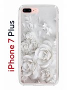 Чехол-накладка iPhone 7 Plus/8 Plus Kruche Print White roses