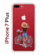Чехол-накладка iPhone 7 Plus/8 Plus Kruche Print Велосипедная прогулка