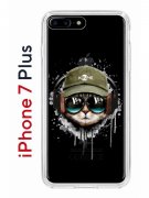Чехол-накладка iPhone 7 Plus/8 Plus Kruche Print Кот в наушниках