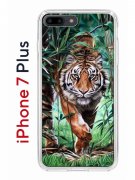 Чехол-накладка iPhone 7 Plus/8 Plus Kruche Print Крадущийся тигр