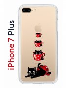 Чехол-накладка iPhone 7 Plus/8 Plus Kruche Print Котенок в чашке