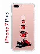 Чехол-накладка iPhone 7 Plus/8 Plus Kruche Print Котенок в чашке