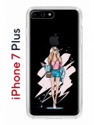Чехол-накладка iPhone 7 Plus Kruche Print Fashion Girl