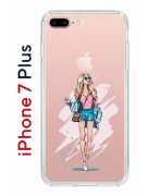 Чехол-накладка iPhone 7 Plus Kruche Print Fashion Girl