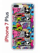 Чехол-накладка iPhone 7 Plus/8 Plus Kruche Print Monsters music