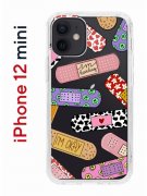 Чехол-накладка iPhone 12 mini Kruche Print Милые пластыри