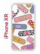 Чехол-накладка iPhone XR Kruche Print Милые пластыри