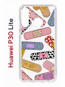 Чехол-накладка Huawei P30 Lite (585137) Kruche PRINT Милые пластыри