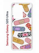 Чехол-накладка Samsung Galaxy S20 Ultra (582689) Kruche PRINT Милые пластыри