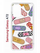 Чехол-накладка Samsung Galaxy A72 (598893) Kruche PRINT Милые пластыри