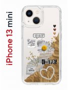 Чехол-накладка iPhone 13 mini Kruche Print Крафтовые наклейки