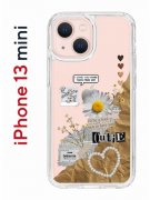 Чехол-накладка iPhone 13 mini Kruche Print Крафтовые наклейки