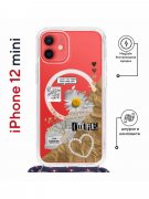 Чехол-накладка iPhone 12 mini Kruche Magrope Print Крафтовые наклейки