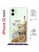 Чехол-накладка iPhone 12 mini Kruche Magrope Print Крафтовые наклейки