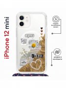 Чехол-накладка iPhone 12 mini Kruche Magrope Print Крафтовые наклейки