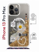 Чехол-накладка iPhone 13 Pro Max Kruche Magrope Print Крафтовые наклейки