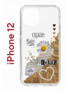 Чехол-накладка iPhone 12/12 Pro Kruche Print Крафтовые наклейки