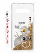 Чехол-накладка Samsung Galaxy S10+ Kruche Print Крафтовые наклейки