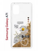 Чехол-накладка Samsung Galaxy A71 Kruche Print Крафтовые наклейки